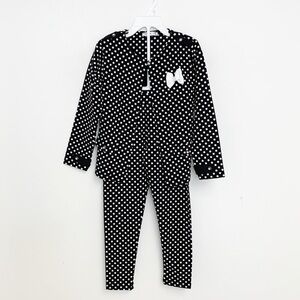 Wanex gils polka dot bow 2 piece set black white Sz 6